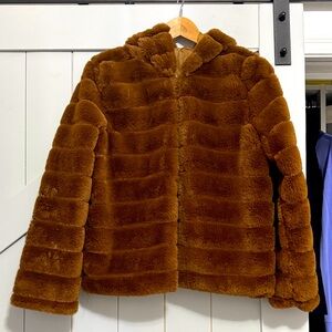 Brown Faux Fur Jacket New Medium